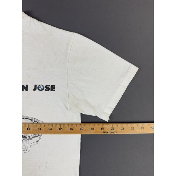 Rare Vintage 80s BMW San Jose California Ride Safely Hanes Small Tee Thrashed T - Picture 14 of 15